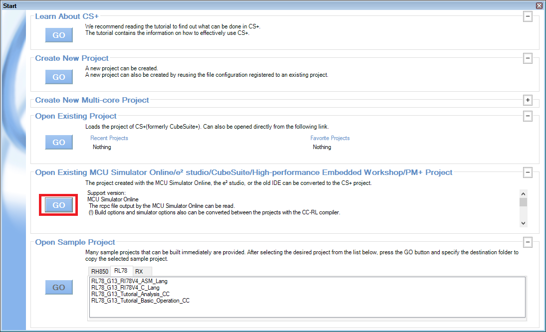 CS+ migration guide for rl78
